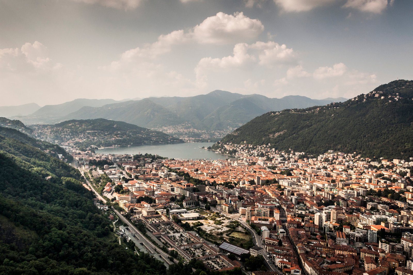 view of Lake Como photographed from the park of the castle barad